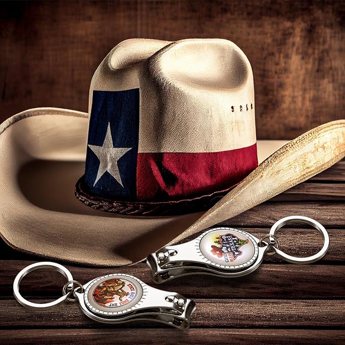 12 Sets Texas Souvenirs Gifts Texas Multi Function Bottle Opener Nail Clipper Keychain Souvenir Gifts for Traveler Men Women Party Supplies