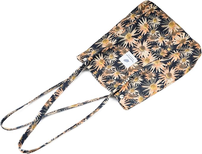 Corduroy Tote Bag Cute Tote Bags for Women Shoulder Bag with Inner Pocket for Work Beach Travel and Shopping Grocery