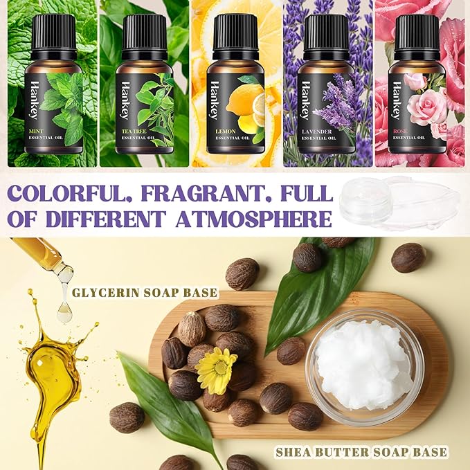 Jcoos Soap Making Kit, Soap Making Kit for Adults, Teen- Shea Butter Glycerin Melt and Pour Base, Molds, Dye, Fragrances, Dried Flowers, DIY Craft for Teen Beginners Girls, Gift Boxes for Women