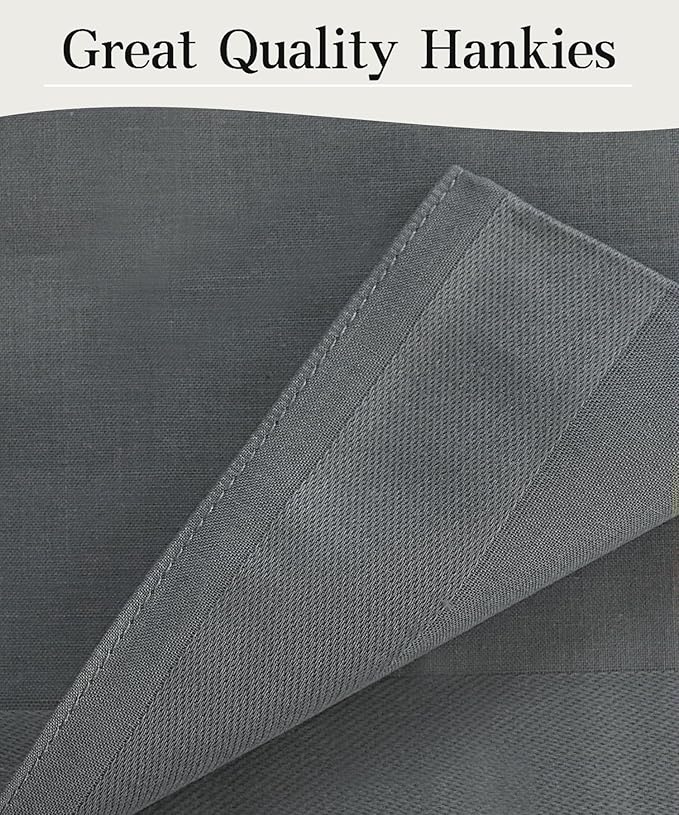 Bycc Bynn Men's Handkerchiefs Soft Cotton Solid Colour Classic Hankie