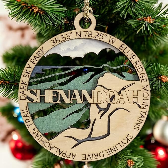 Shenandoah National Park Souvenir - Blue Ridge Mountains Christmas Ornament - 3" Laser Cut Wood