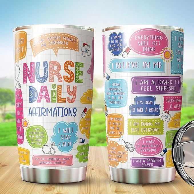 Nurse Tumbler - Gifts For Nurses Women On Christmas, Birthday - Nurses Week Gifts - Nursing Student Tumbler - Nurse Cup - Nurse Mug - Nurse Daily Tumbler - Nurse Graduation Gift Ideas - Tumbler 20 Oz