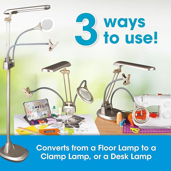 Ultimate LED 3-in-1 Creative Station w/Magnifier, Clearsun, Champagne, Shipper