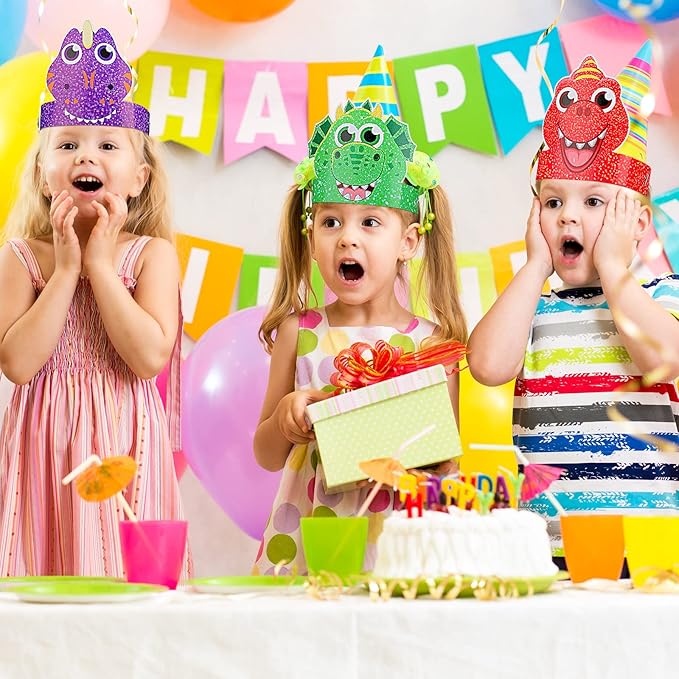 24 Pcs Party Hats for Kids Paper Headbands Crown for Boys Girls, Birthday Party Decoration Favors