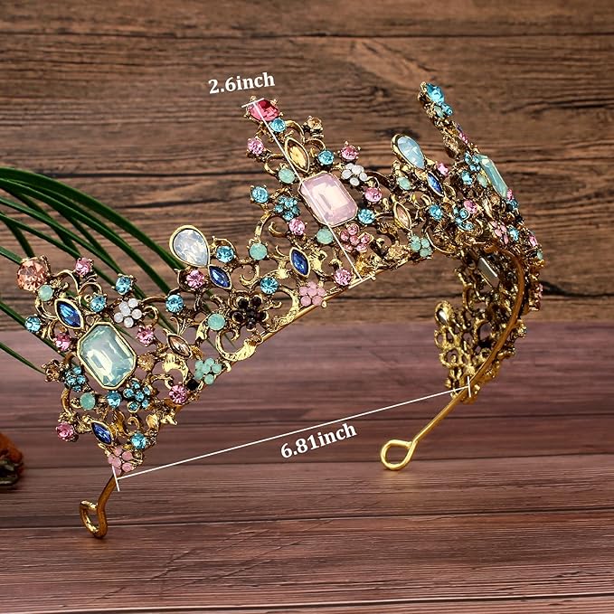 Didder Baroque Vintage Crowns and Tiaras - Royal Princess Crowns for Girls and Women - Wedding, Halloween, Christmas, Prom, Birthday and Party