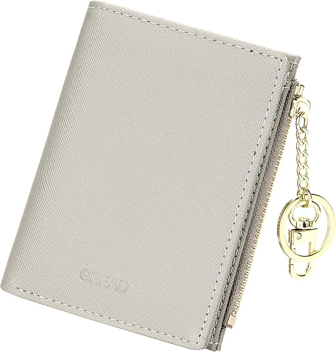 GEEAD Small Wallets for Women Bifold Slim Coin Purse Zipper ID Card Holder