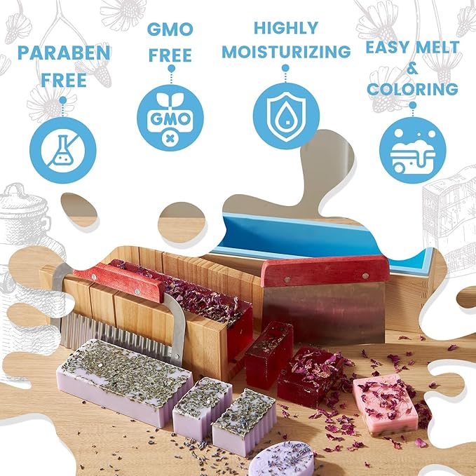 Goat Milk Soap Making Kit with Soap Melter and 5 Lbs Soap Base for Adults Begineers, SLS/SLES Free, No Palm Oil Soap Making Supplies Kit with Natural Goats Milk Soap Base for Starter
