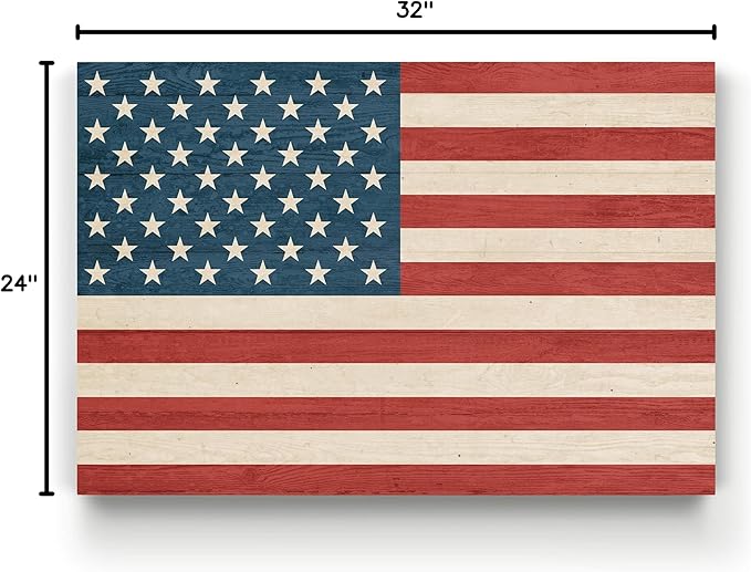 Renditions Gallery Canvas Military Wall Art Modern Paintings & Prints Decor Vintage American Flag Rustic Patriotic Honor Wall Hanging Artwork for Bedroom Office Kitchen - 24"x32" LT25
