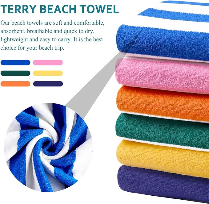 2 Packs Extra Large Bath Towels Striped Beach Towel Bathroom Sheets Soft Fluffy Cruise Essentials 2025 Swim Accessories Pool Stuff Must Have Spa Gadgets Poolside Items Vacation Hawaii Necessities