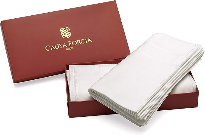 Cotton Handkerchiefs for Men Thick Soft Turkish White Cotton, 12 Pack