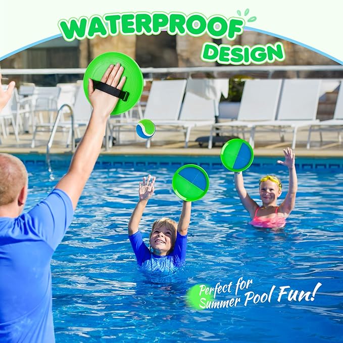 Toss and Catch Ball Set Upgraded - Family Games Kids Toys for Stocking Stuffers - Water-Resistant Great for Beach Pool Yard - Christmas Toys Gift for Boys Girls Teens 3 4 5 6 7 8 9 10 11 12+ Years