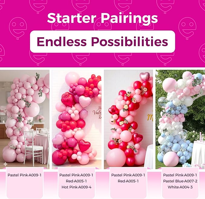 Bezente Pastel Pink Latex Party Balloons - 150 Pack 5 inch Round Helium Light Pink Small Bridal Pink Balloons for Gender Reveal Bridal Shower Birthday Wedding Anniversary Party Decoration