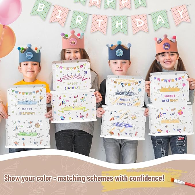 Reusable Birthday Crown with Numbers,Kids Birthday Hat Fabric Crown Pertain Kids Boy Toddler Girl Baby Bday Hats