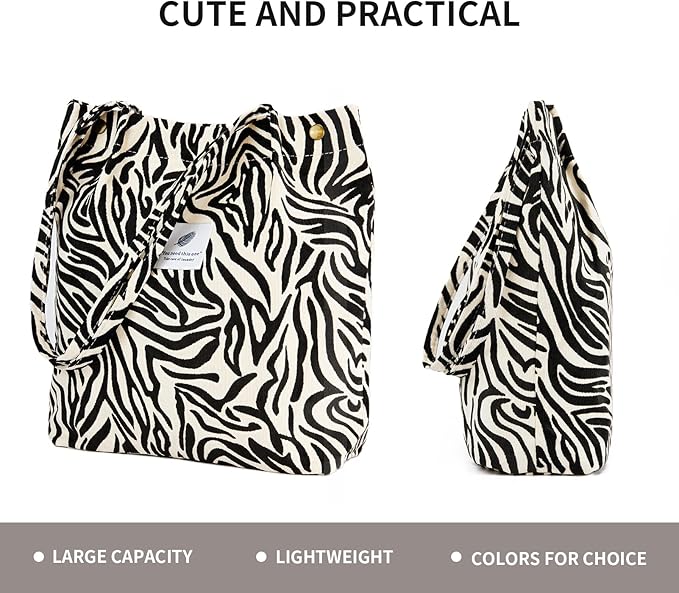 Corduroy Tote Bag Cute Tote Bags for Women Shoulder Bag with Inner Pocket for Work Beach Travel and Shopping Grocery