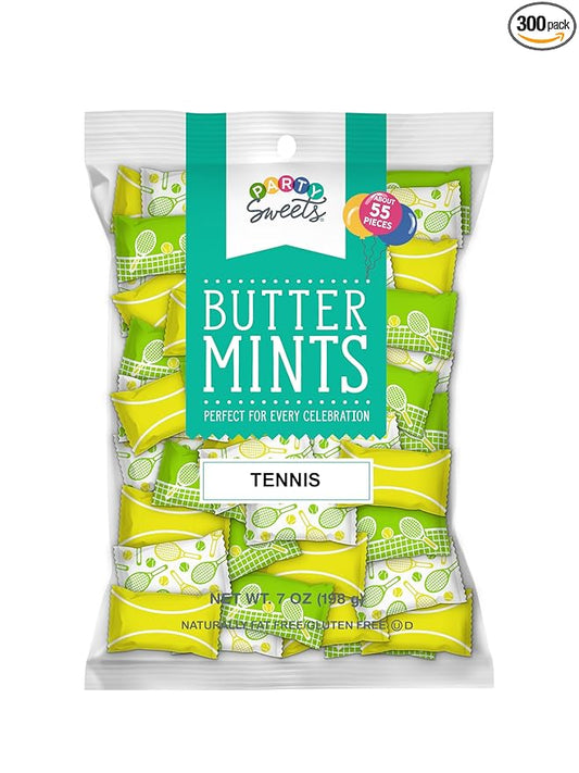 Party Sweets Tennis Buttermints by Hospitality Mints, Appx 300 mints, 7-Ounce Bags (Pack of 6)