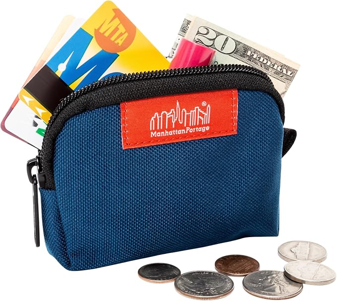 Manhattan Portage Coin Purse With Zipper Closure Pouch Eclectic Colors Credit Card ID Card Jewelry Keys Water Resistant Gift 1000D CORDURA® Everyday Carry