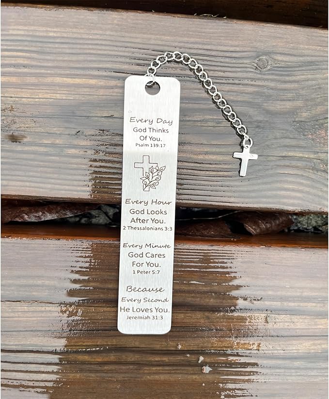 Christian Bookmark Gifts for Women Girls Boys, Inspirational Religious Book Mark Markers Faith (Every Day God Thinks of You)