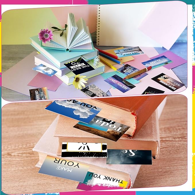 Xuhal 60 Pcs Inspirational Magnets Bulk Rectangle Positive Affirmation Magnets Decals Decorative Inspiring Quotes Fridge Magnetic Stickers for Adults Students Team Motivational Gifts (Natural)