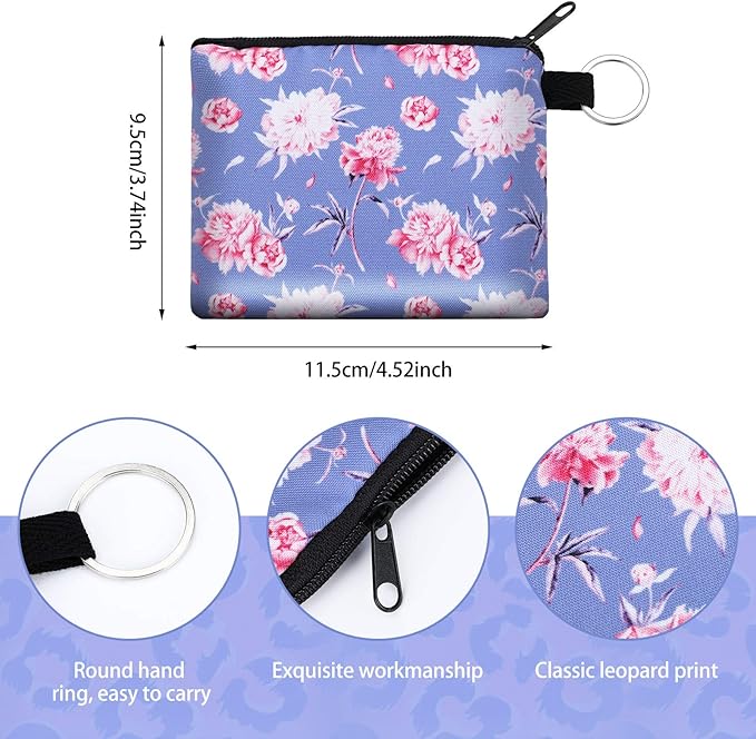 10 Pieces Small Coin Purse Boho Change Purse Pouch Mini Wallet Coin Bag with Zipper Exquisite Present for Women Girls on Valentine's Day