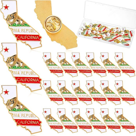 25 Pcs USA State Lapel Pins Bulk Texas California Florida Tennessee South Carolina Patriotic Traveler Souvenir Gifts