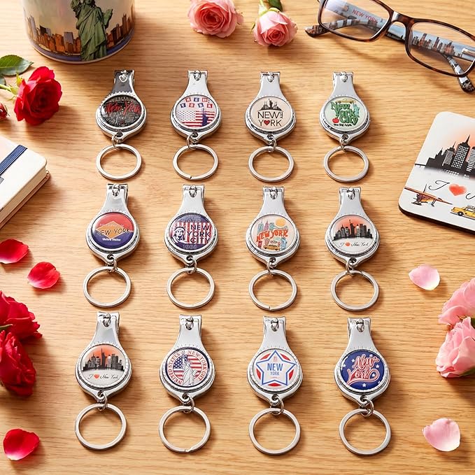 24 Set New York Keychain Souvenirs and Gifts Bulk Includes New York Keychains Bottle Openers Nail Clipper Gifts