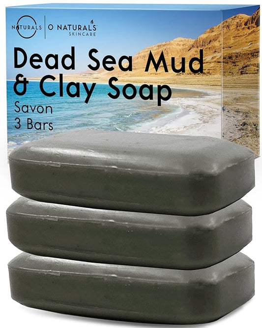O NATURALS 3-Pack Organic Soap Bar 4oz each Set - 100% Vegan Cold Process Body Wash Scented Premium Essential Handmade Soap - Natural Soaps for Men Women, Face, Body - Dead Sea Mud and Clay