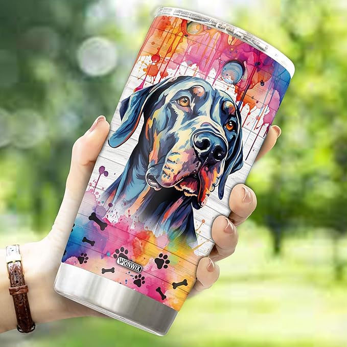 Gifts for Great Dane Lovers Birthday Christmas Thanksgiving Easter Gift Ideas for Dog Mom Dad Owners Tumbler Travel Cup Coffee Mug Water Bottle 20 Oz Stainless Steel