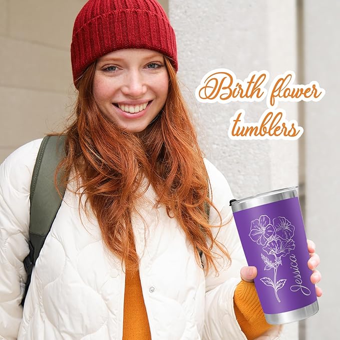 Made in USA - Personalized Tumbler with Engraved Name - Custom Coffee Mug Cup 20 Oz with Lid - Customized Employee Appreciation Gifts - Christmas Gifts for Men Women - Customized By Enterprise