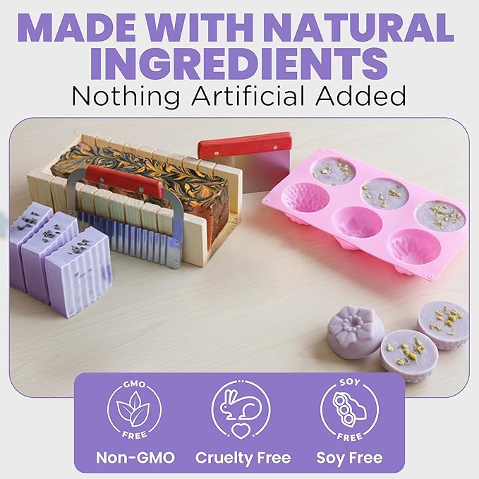 CraftZee Ultimate Deluxe Soap Making Kit - All-in-One Soap Making Supplies with 6lbs Soap Base, 8 Dyes, 8 Essential Oils, Silicone Molds, Cutters, All Essential Tools & Instructions, Gift Bags & Boxes