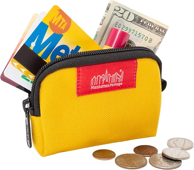 Manhattan Portage Coin Purse With Zipper Closure Pouch Eclectic Colors Credit Card ID Card Jewelry Keys Water Resistant Gift 1000D CORDURA® Everyday Carry