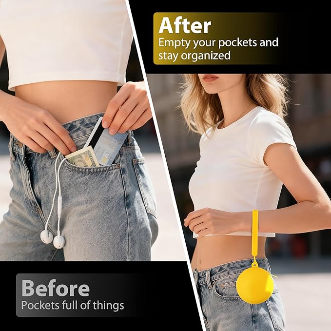Coin Purse for Women – Silicone Small Coin Pouch with Kiss Lock for Coins, Keys, Lipstick, and Earphones – Mini Cute Change Purse for Daily Life, Cars, Travel, Party (Wristlet/Yellow)