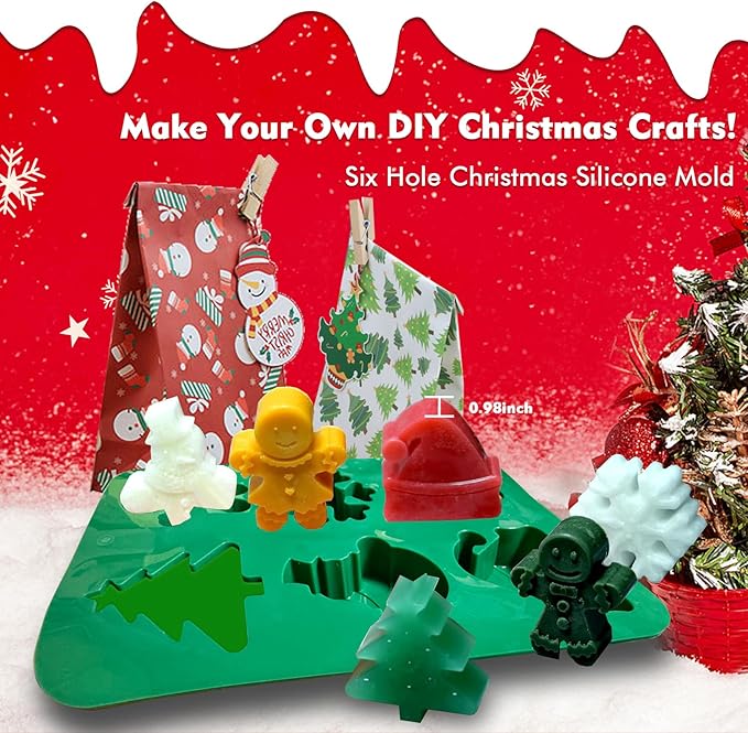 EDSRDRUS Soap Making Kit Series - Soap Making Supplies with Glycerin Soap Base, Silicone Molds, Fragrance Oils, Pigments & More (Red Christmas Soap Making Kit)