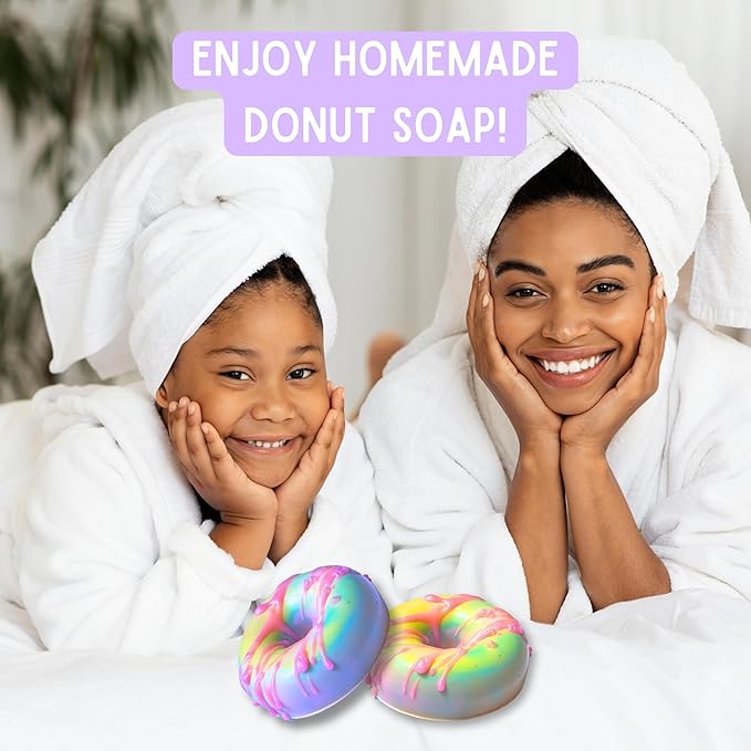 Innovative Ginger DIY Donut Soap Making Craft Kit for Kids, Teens, and Adults - Fun, Easy, Creative - Large Soap Donuts - Perfect Birthday & Holiday Gift - Unique, Mess-Free, All-in-One Kit (Donut)
