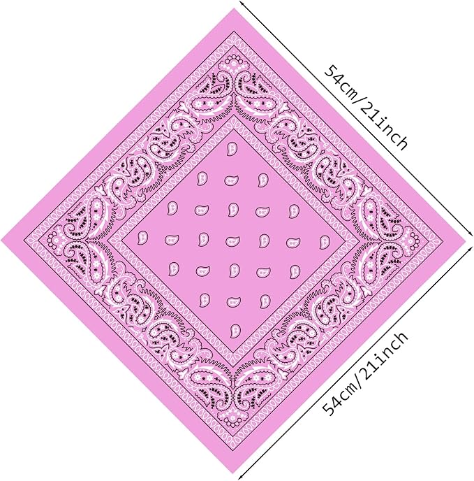 PLULON 30 Pack Bandanas for Men Women, Polyester Novelty Paisley Pattern Bandana Headbands Wristband Neckerchief Cowboy