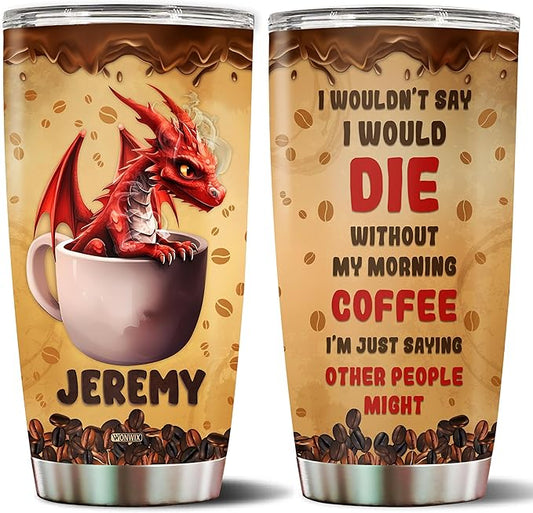Personalized Dragon Tumbler Gifts for Women Insulated Stainless Steel 20oz With Lid Travel Cup Coffee Mug Water Bottle Gift for Dragons Lovers Her Girl Friends