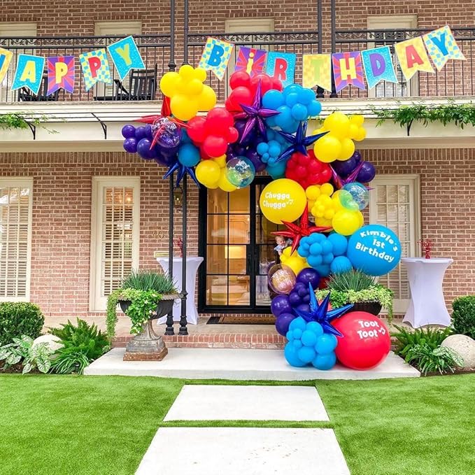Bezente Assorted Rainbow Giant Balloons 36 Inch - 8 Pack Jumbo Multicolor Large Round Latex Balloon for Birthday Bridal Shower Wedding Party Decorations