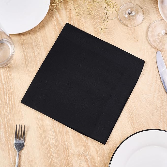 RDS HANKYTEX Men's Handkerchiefs,100% Soft Cotton,Black Hankie,Pack of 6