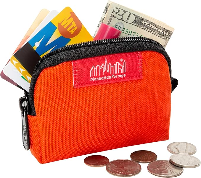 Manhattan Portage Coin Purse With Zipper Closure Pouch Eclectic Colors Credit Card ID Card Jewelry Keys Water Resistant Gift 1000D CORDURA® Everyday Carry