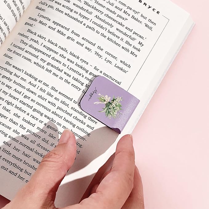callie Personalized Magnetic Bookmark Clip - Custom Name & Birth Flower, Magnet Book Page Markers, Birthday Reading Gifts for Women Men Book Lovers