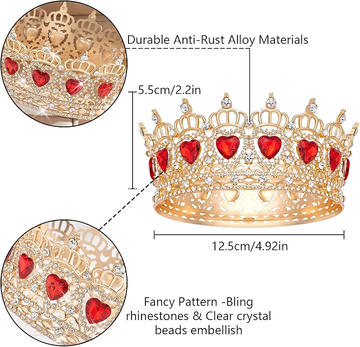 Queen Crown Rhinestone Wedding Crowns and Tiaras for Women Costume Party Hair Accessories Princess Birthday Crown Crystal Bridal Crowns