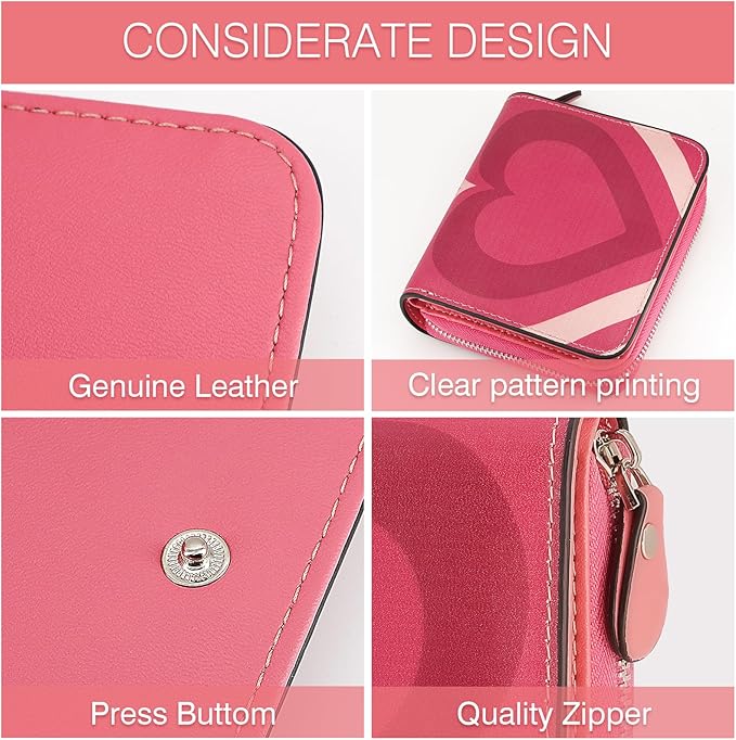Genuine Small Wallet for Women, Slim RFID Blocking Credit Card Holder with ID Window, Compact Purses for Women with 27 Card Slots