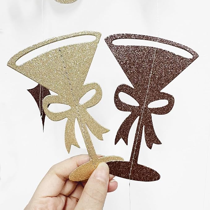 Champagne Gold Brown 30th Birthday Decorations Espresso Martini Garland Streamer Banner Decor for Women A Tini Bit Older Martini Birthday Cheers to 30 Years Happy 30th Anniversary Bar Party Supplies