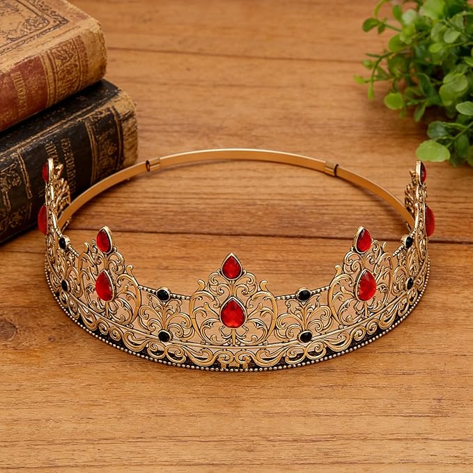 King Crown & Birthday Sash for Birthday Prom Party, Prom Decoration Gifts for Men, Costume Wedding Halloween