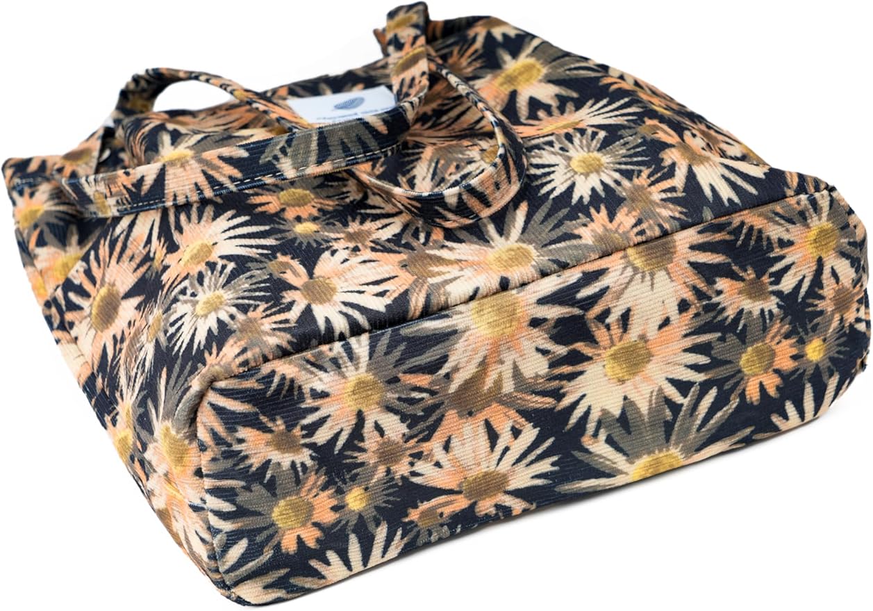 Corduroy Tote Bag Cute Tote Bags for Women Shoulder Bag with Inner Pocket for Work Beach Travel and Shopping Grocery