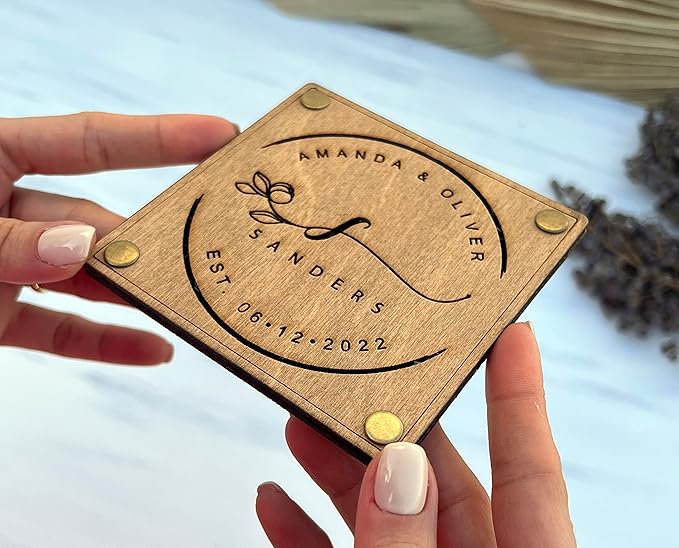Personalized Wooden Coaster Wedding Favors for Guest in Bulk, Wedding Favor Coasters, Pack of 8 to 250