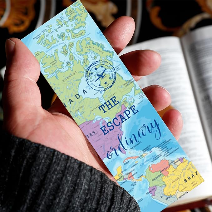 200 Pcs World Map Bookmarks, Bulk Geography Paper Bookmarks for Readers & Teachers, Classroom Decor, Reading Incentives, Travel Theme Bookmark Set for Women Men
