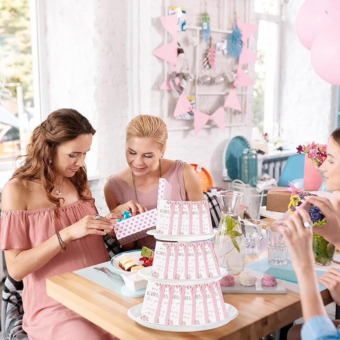 60 Sets It's a Girl Pens for Guests Girl Party Favors Retractable Ballpoint Pen with Bookmarks Black Ink Gender Reveal Souvenirs Prizes Supplies