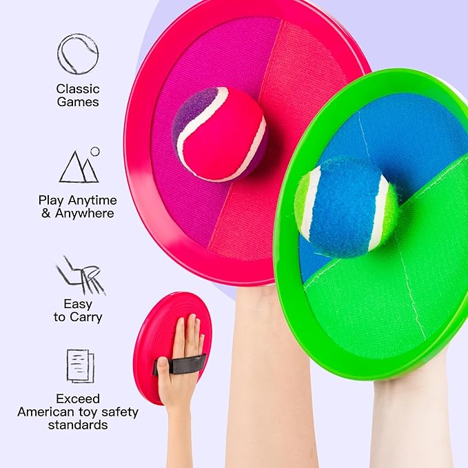 EVERICH TOY Upgraded Toss and Catch Ball Game Set, Outdoor Games for Kids Toys, Stocking Stuffers for Family Games, Beach Pool Yard Christmas Toys Birthday Gifts for Boys Girls 3 4 5 6 7 8-12 Year Old