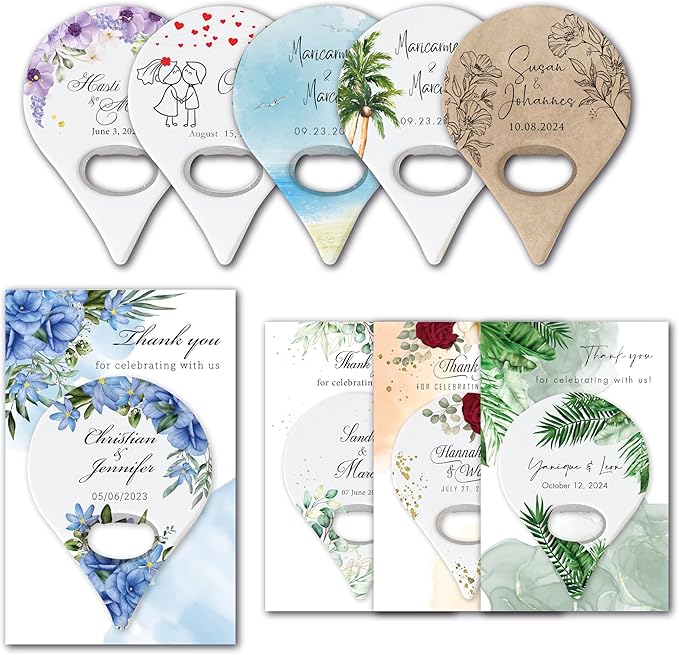 20 PCS Personalized Wedding Favors Bottle Openers - Custom Wedding Gifts for Guests with Thank You Cards, Memorable Thank You Gift for Celebrating Your Special Day (Map Pin)