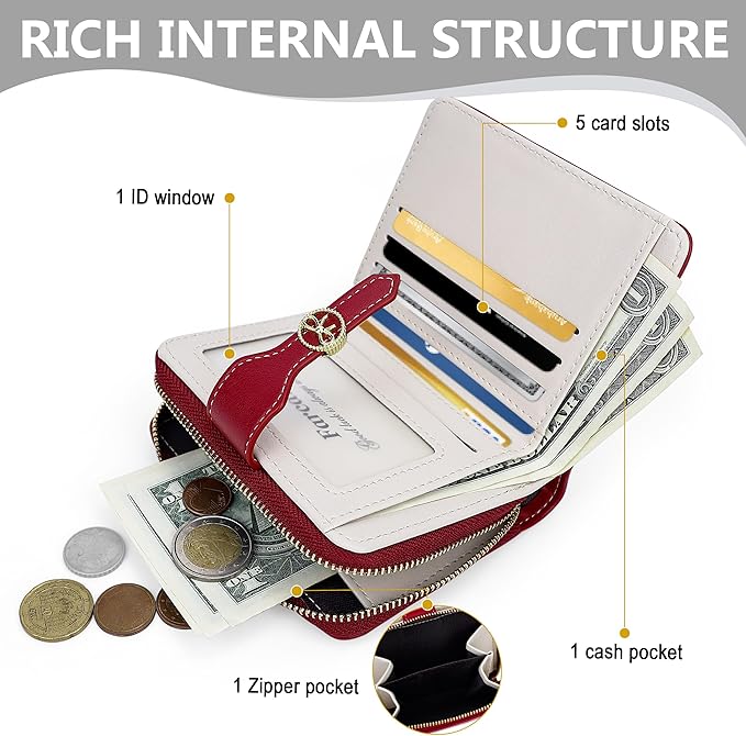 Womens Wallet Cute Small Wallets for Women Red Coquette Bow Women's Wallet Kawaii Card Wallets for Women Ladies Bow Stuff